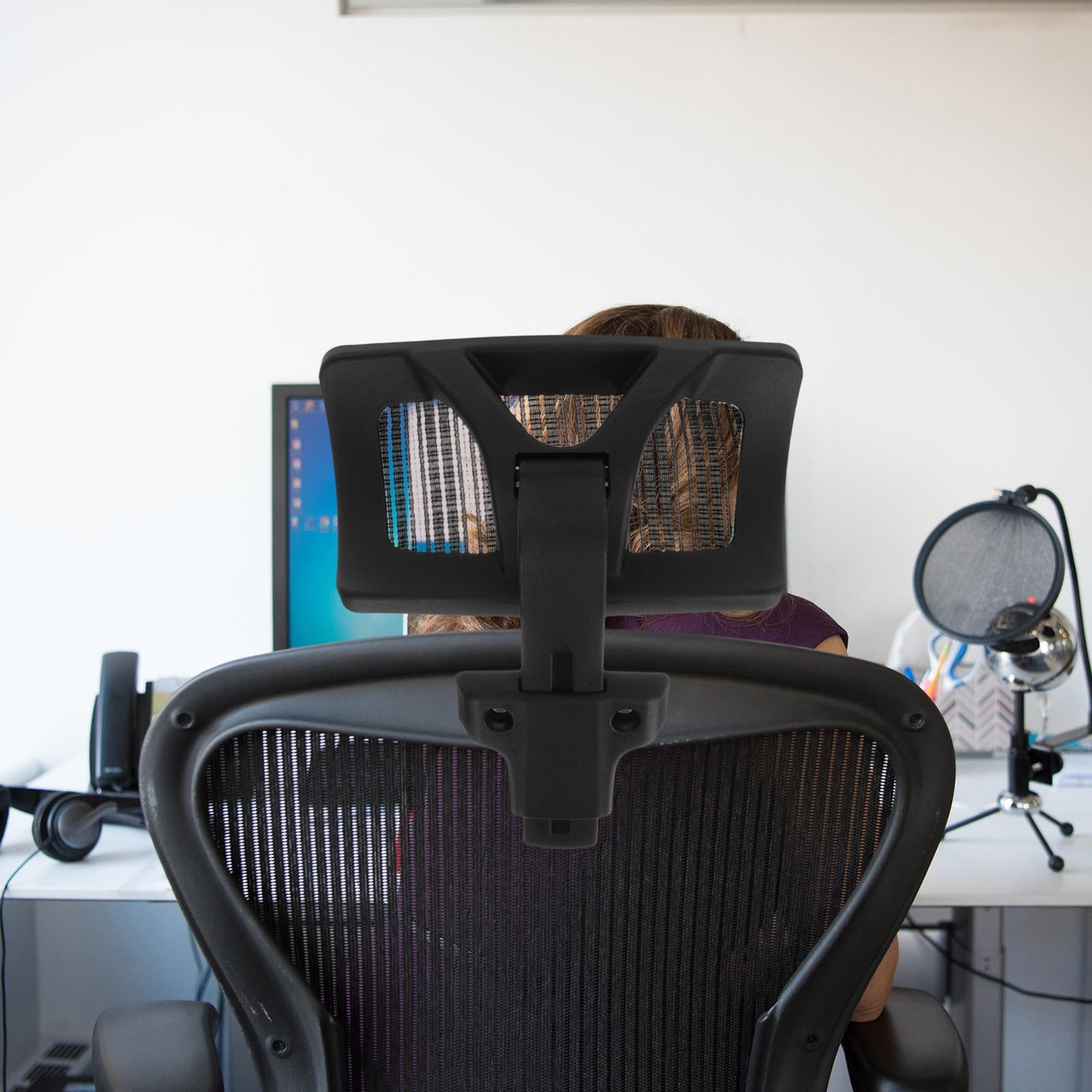 hampplies adjustable black chair headrest product