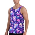 thumbnail image 2 of Gukieu colorful mushroom Skull rainbow Print Men's Quick Dry Fitness Vest, Round Neck Sleeveless Fitness Bodybuilding Top-Large, 2 of 7