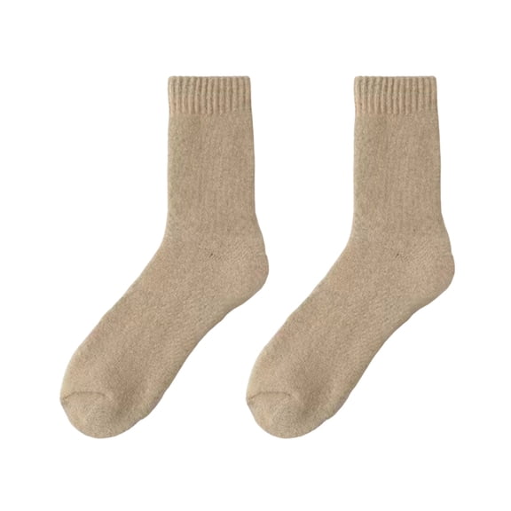 ievspot 1 Pair Men Winter Socks Mid-tube Thick Thermal Insulation Home Bedroom Wear Floor Socks Knitted Daily Wear Sport Socks