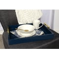 thumbnail image 4 of Kate and Laurel Lipton Decorative Tray with Polished Metal Handles, Navy Blue and Gold, 4 of 4