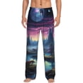 thumbnail image 5 of Mens Pajama Pants, Fantasy Landscape Starry Night Soft Sleep & Lounge Pants for Men, Cuteness Casual PJ Bottoms Pants with Pockets, 5 of 7