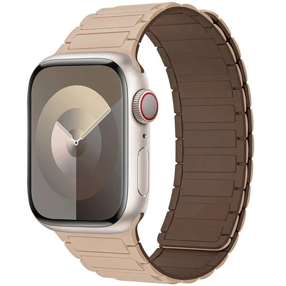 LEIXIUER Silicone Magnetic Link Band Compatible with Apple Watch Bands 45mm 44mm 42mm 49mm 41mm 40mm 38mm, Thin Silicone Link Loop Magnet Wristband Replacement iWatch SE Ultra Series 9 8 7 6 5 4 3 2 1