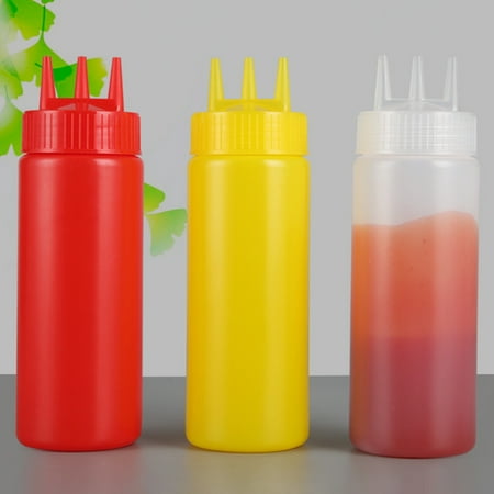

Trayknick Spice Jar Plastic Squeeze Squirt Condiment Bottles with Twist On Cap Lids 300/400/650ml Kitchen Squeezing Bottle Condiment Vinegar Sauce Ketchup Dispenser
