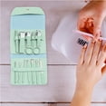 thumbnail image 3 of BE-TOOL 12Pcs Scissors Grooming Kit Nail Clipper Kit Set with PU Storage Bag Manicure and Pedicure Set for Trip Home Green, 3 of 8