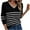 Black, variant on biudgviw Striped Sweater for Womens Trendy V Neck Long Sleeve Pullover Tops Loose Winter Warm Soft Knitted Tunic Shirts