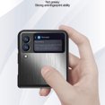 thumbnail image 3 of Compatible with Samsung Galaxy Z Flip 3 5G Case, Military Grade Protection Stainless Steel Metal Back Soft Silicone Shockproof Full Body Protective Slim Case for Galaxy Z Flip 3, Black, 3 of 6