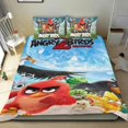 thumbnail image 1 of Pájaros Enojados Conjunto de sábanas temático, trío de piezas, cómodo y amigable con la piel, diseño único, regalo de decoración para el hogar para familiares, amigos y fans, 90 cm * 190 cm, 1 of 6