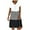 Black, variant on Summer Casual Loose Stripe Dot Mini Dresses for Women Patchwork Fashion V-Neck Short Sleeves Beach Daliy Party Plus Size Sun Dress