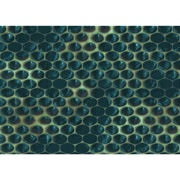 Ahgly Company Indoor Rectangle Patterned Deep Teal Green Area Rugs, 8' x 12'