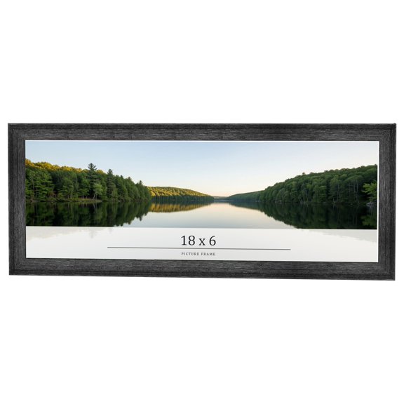 18x6 Frame Black Real Wood Picture Frame Width 1.5 inches | Interior Frame Depth 0.5 inches | Barn