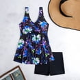 thumbnail image 3 of Modest Tankini Swimsuits for Women Two Piece Bathing Suits Floral Print Tank Top with Boyshorts, 3 of 6