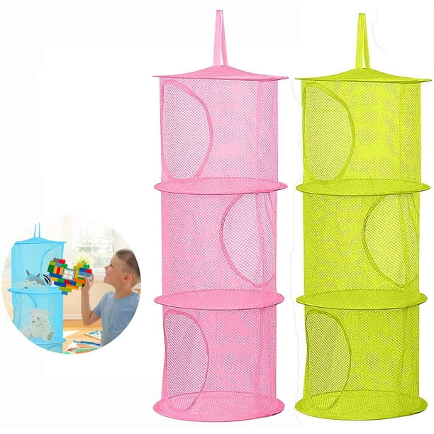 2 Pcs Hanging Mesh Stuffed Animal Storage Hammock Net, Foldable Toy