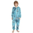 thumbnail image 2 of Soft Big Kids Onesie Pajamas Cozy Loose-Fit Jumpsuits for kids with Pockets for Christmas Lounge & Play Sea Turtles and Starfish Pattern, 2 of 8