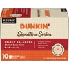 Dunkin' Signature Series Select Balanced Medium Roast Coffee, 10 Keurig K-Cup Pods