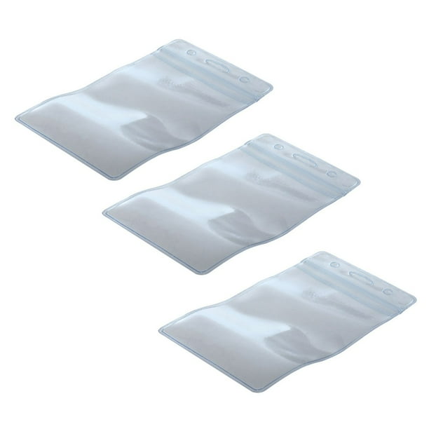 150 Pcs Clear Plastic Vertical Name Tag Badge ID Card Holders