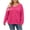 Hot Pink, variant on Enjoytime Plus Size Tops for Women Trendy Knit V-Neck Long Sleeve Shirts Loose Casual Fashion Fall Clothes 2026
