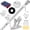 Sliver+Solar Light+USA Flag, variant on FIASON 5 FT Black Flag Pole Kit with 3x5 American Flag, Stainless Steel Tangle Free Flagpole with Rotating Rings & Bracket for Outside House Yard Garden