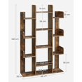 thumbnail image 4 of Tree-shaped bookshelf, a bookcase with 13 compartments, storage cabinet, dimensions 25 x 86 x 140 cm, natural wood color, 4 of 14