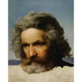 thumbnail image 2 of Karl Friedrich Lessing 15x18 Black Ornate Wood Framed Double Matted Museum Art Print Titled - Study of a Bearded Man, 2 of 5