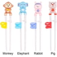 thumbnail image 3 of 1 Pair Cartoon Baby Kids Tableware Eating Helper Training Chopsticks Learning Chopsticks Beginner Chopstick RABBIT, 3 of 7
