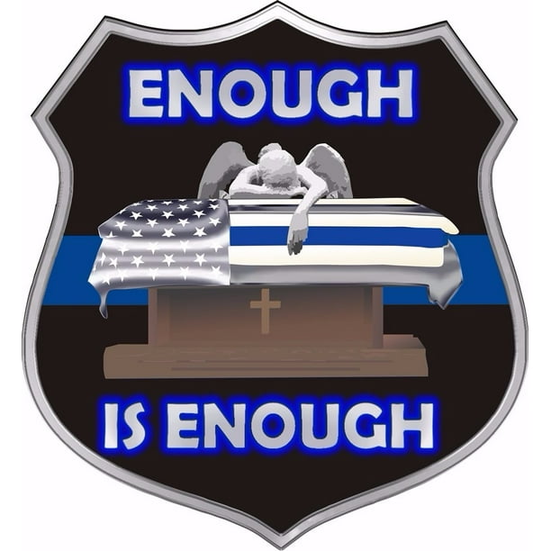 Weeping Angel Enough Is Enough Thin Blue Line Shield Reflective Decal ...