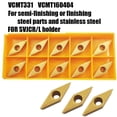 thumbnail image 1 of Lefu 10pcs VCMT331 Doré VCMT160404 Inserts de Carbure d'Outil de Tournage Indexables, 1 of 9