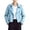 Blue, variant on Womens Motorcycle Jacket Lapel Cropped Biker Jackets (Green M)