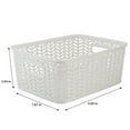 thumbnail image 5 of Simplify 3 Pack Small Herringbone Plastic Storage Basket with Handles in White, 5 of 11