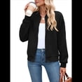 thumbnail image 2 of Chaqueta Informal de Mujer con Cuello Alto y Cremallera, Ideal para Otoño. Conjuntos con Bolsillos. Negro M, 2 of 10