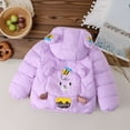 thumbnail image 5 of Chaqueta de plumón con estampado de osito de peluche para niños y niñas, otoño e invierno, para bebés y niños pequeños, ligera, de manga larga, con capucha, para exteriores, abrigo de poliéster para n, 5 of 5