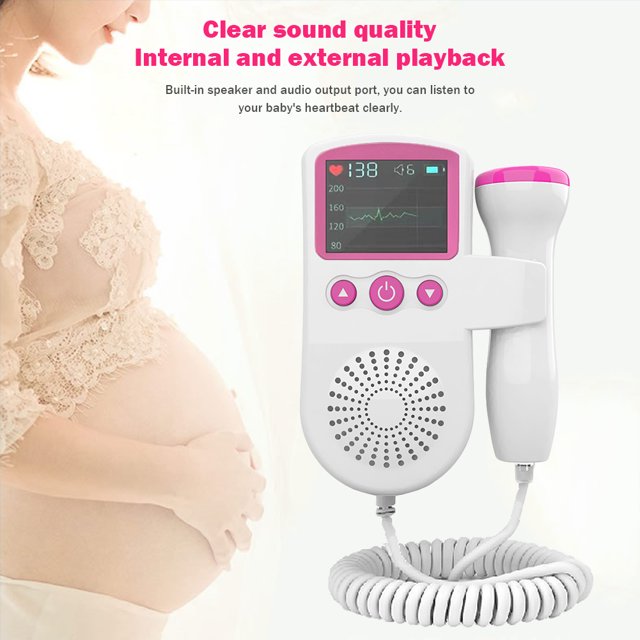 Doppler fetal Monitores para bebés Monitor fetal Doppler de sonda sensible para la familia recién nacida (A)