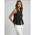 thumbnail image 3 of Striped Crew Neck Sleeveless Blouse, 3 of 5