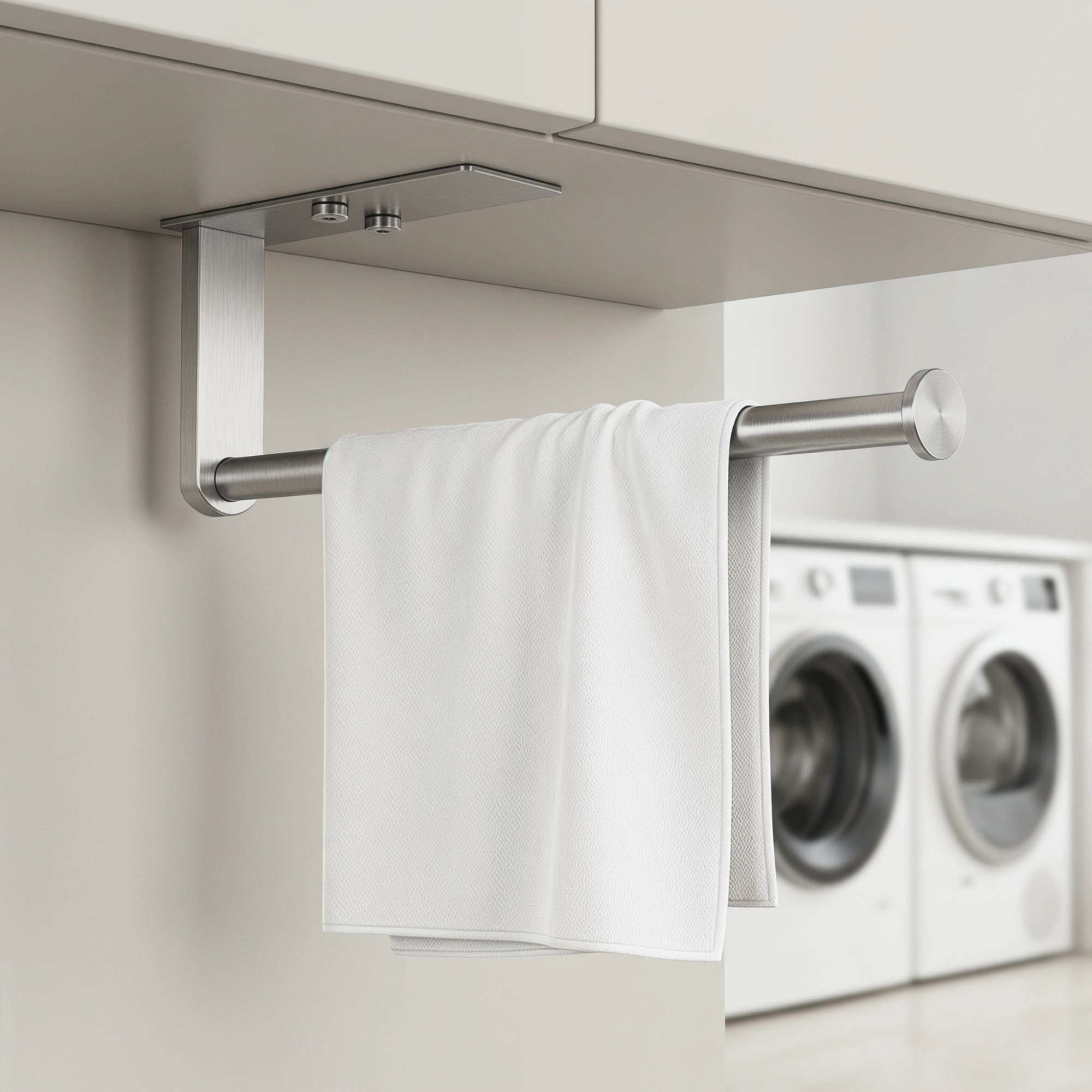 Unique Bargains Wall Mount Metal Rustproof Kitchen Towel Rack Silver B 11.8x3.9inch