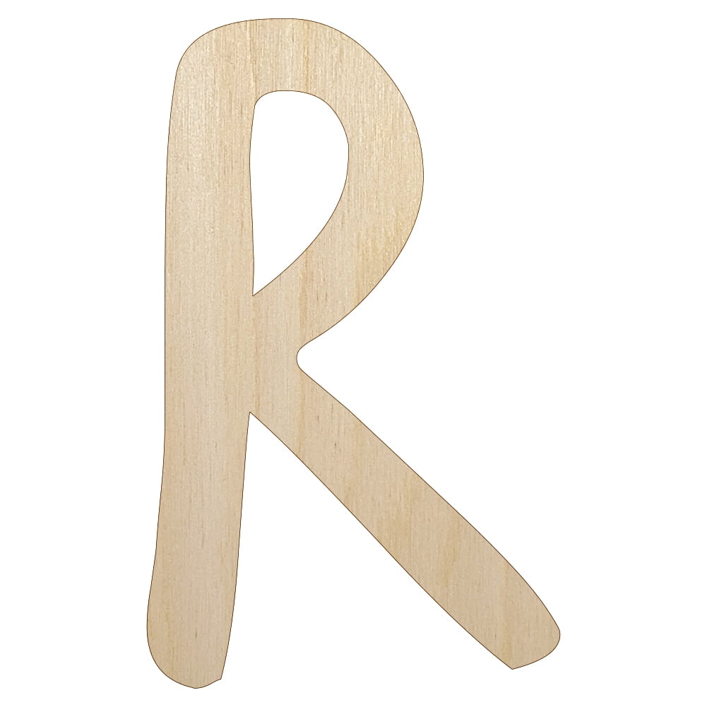 Letter R Uppercase Felt Marker Font Wood Shape Unfinished Piece Cutout ...
