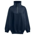 thumbnail image 4 of SUYOLL Women's Hoodies Casual Stand Collar Loose Fit Zip Up Jacket Daily Wear Vacation Fall Winter Versatile Comfortable Lightweight Sweatshirt Hoodie Pullover Tops, 4 of 5