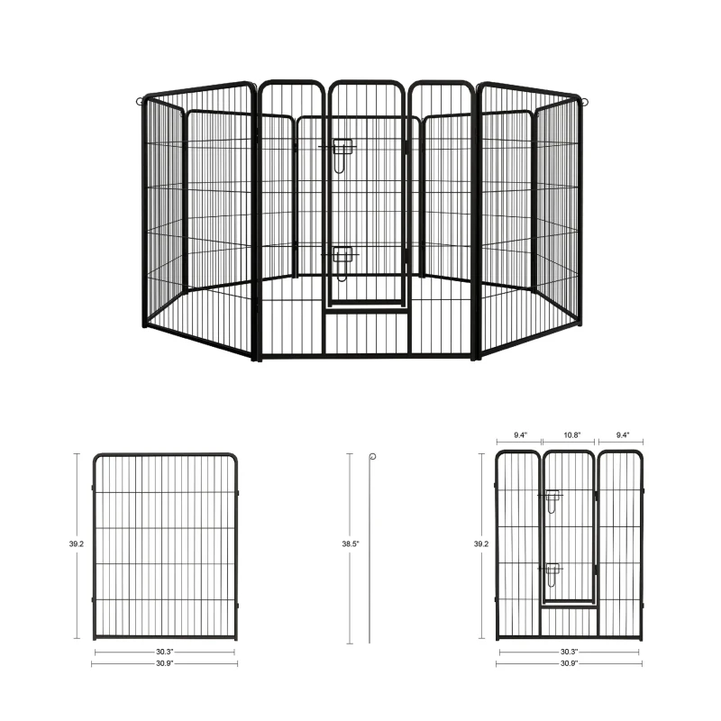 Dog Playpen Outdoor, 40 inch Dog Pen Indoor Heavy Duty Puppy Exercise Pen Metal Pet Fence for RV Camping/Yard/Garden(8 Panels)