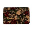 thumbnail image 2 of Alfombrilla de puerta con estampado de franela de calavera de Halloween, alfombrilla antideslizante absorbente para baño Wmkox8yii HFSH5495, 2 of 2