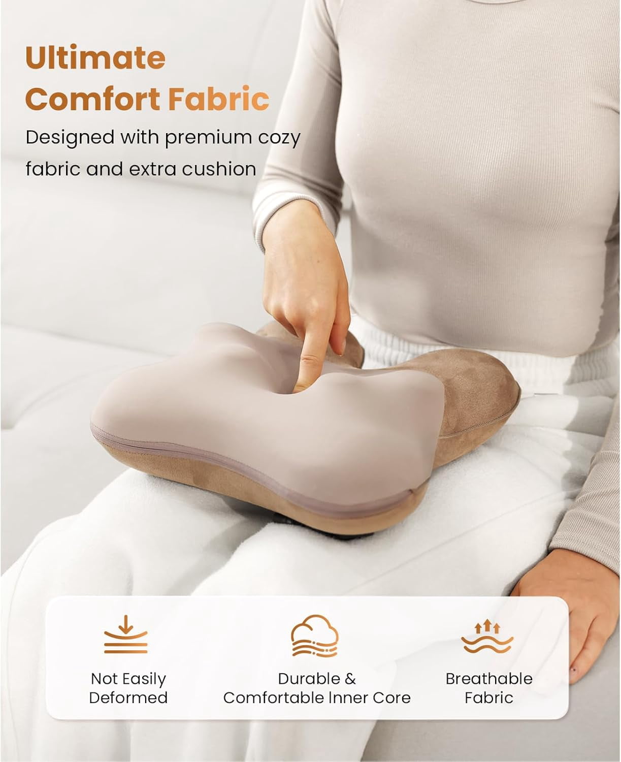 Bob and Brad EZBack Shiatsu 4 Deep-Kneading Massager Soothing Heat Therapy, Deep Tissue 3D Neck Shoulder Massager Pillow for Full Body Use Neck Shoulder Pain Relief, Ideal Gifts