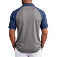 thumbnail image 3 of Oazcsf Short Sleeve Polo Shirts for Men Color Block Stretch Shirt Casual Lightweight Raglan Golf Polos for Men,Dark Blue,XL, 3 of 5