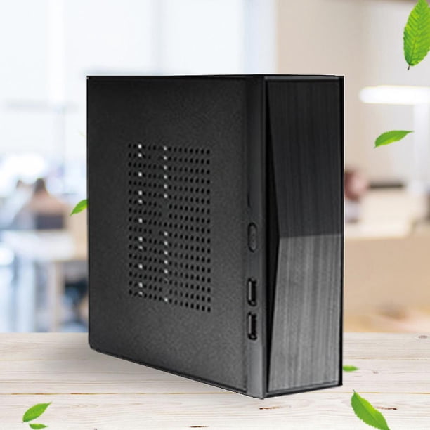 Fh05 Host Mini Itx, caja de ordenador de casa para oficina, Usb2.0 con orificio para radiador, fuente de alimentación Htpc, chasis de escritorio de Metal