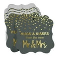 thumbnail image 3 of Inkdotpot Real Gold Foil Hugs & Kisses From The New Wedding Tags Favor Bracket Shape Hang Pack Of 50 Paper Tags, 3 of 7