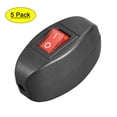 thumbnail image 1 of Interruptor de Cable Inline AC250V 6A/ 125V 10A Control On-Off a Través de Interruptor Rocker LED Rojo para Lámpara de Mesa del Dormitorio 5pcs, 1 of 6
