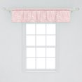 thumbnail image 2 of Ambesonne Owls Window Valance, Pastel Owls and Little Birds on Floral Backdrop Girlish Pattern Swirls, Curtain Valance for Kitchen Bedroom Decor with Rod Pocket, 54" X 12", Pale Pink White, 2 of 3