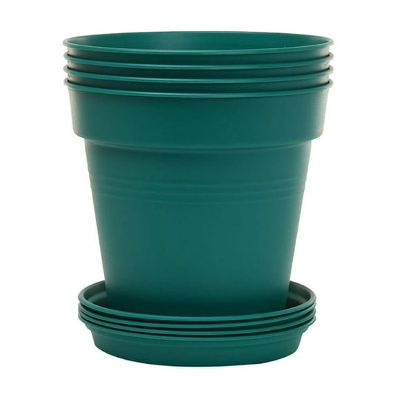 Mintra Garden - 15cm Round Garden Pots 4pk - (15cm Diameter - 5.9inW x 5.5inH)