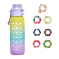 thumbnail image 1 of Botella de perfume de 1 litro, juego de botella de agua actualizada con 7 cápsulas, pajita para beber, sin azúcar, botella de agua para exteriores gratis, 1 of 4