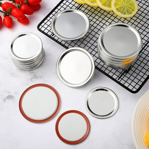 STOBOK Jar Lid Seal 48 Pcs Food-grade Silicone Versatile Design For Canning Containers