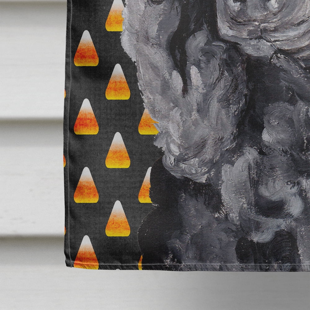 Carolines Treasures SC9650CHF Black Standard Poodle Candy Corn Halloween Flag Canvas, Large, Multicolor