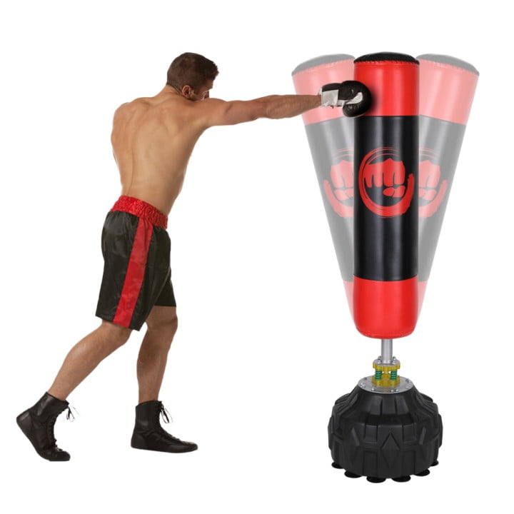 HelloCreate Free Standing Boxing Punching Bag Inflatable Punch Bag for Home Exercise Stress Relief
