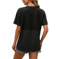 thumbnail image 4 of hotojiny Womens Summer Tops Oversized Loose Short Sleeve T-Shirts Casual Crew Neck Ribbed Solid Color Tunic Tee, 4 of 7