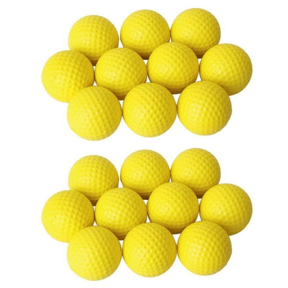 20pcs Yellow Soft Elastic Indoor Practice PU Golf Ball